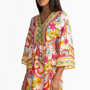 Johnny Was barbara Floral V-Neck Dress